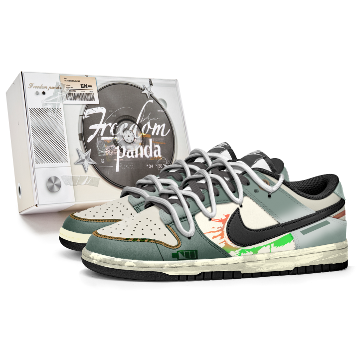 Nike Nike Dunk Slip Resistant Abrasion Resistant Low top Skateboard Shoes Unisex White Green