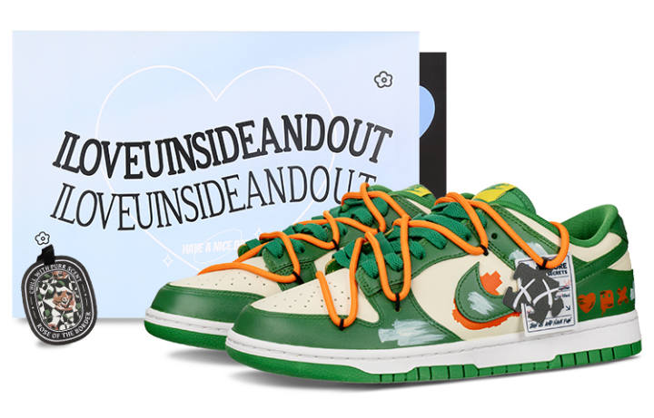Nike Nike Dunk Low top Skateboard Shoes Men's Orange Green
