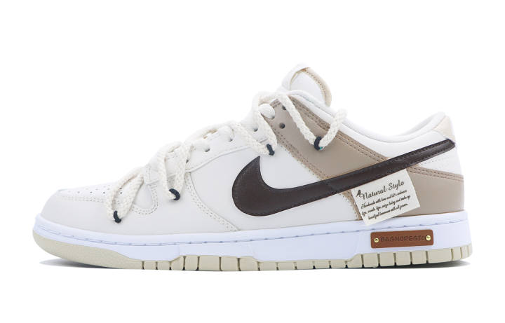 Nike Nike Dunk Low top Skateboard Shoes Men's White Brown