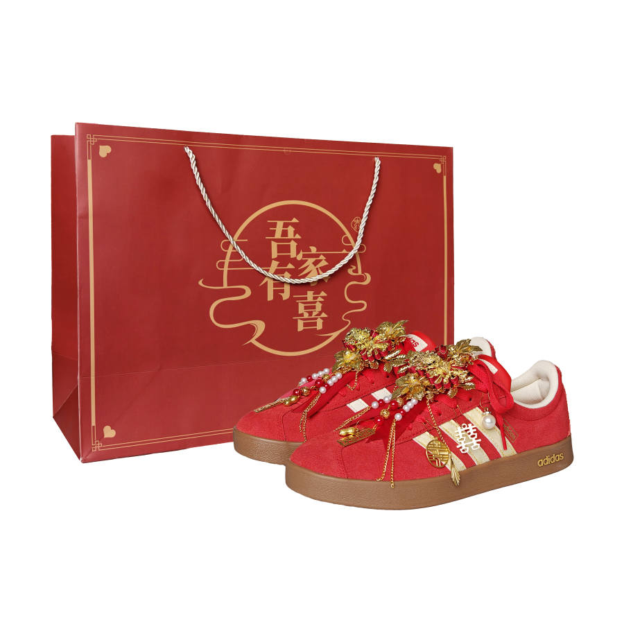 Adidas Adidas Vl Court Classic Abrasion Resistant Abrasion Resistant Low top Skateboard Shoes Unisex Red