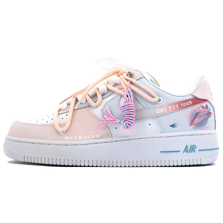 Nike Nike Air Force 1 Thermal Coverage Low top Skateboard Shoes Men's Pink Blue