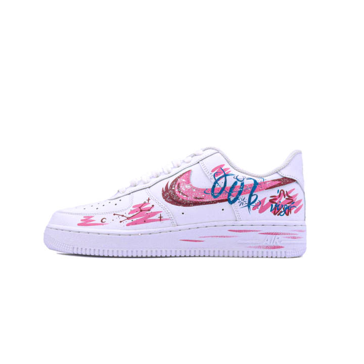 Nike Nike Air Force 1 Xinqidian Twelve Constellation Collection, Minimalist Virgo Low top Skateboard Shoes Unisex Pink White