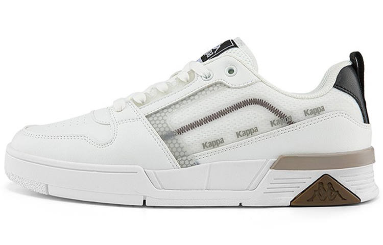 Kappa Slip Resistant Cushioning Abrasion Resistant Low top Skateboard Shoes Unisex White Brown Black