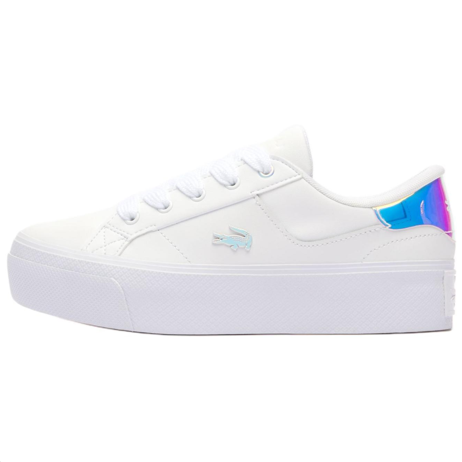 LACOSTE Leather Low top Skateboard Shoes Women's White