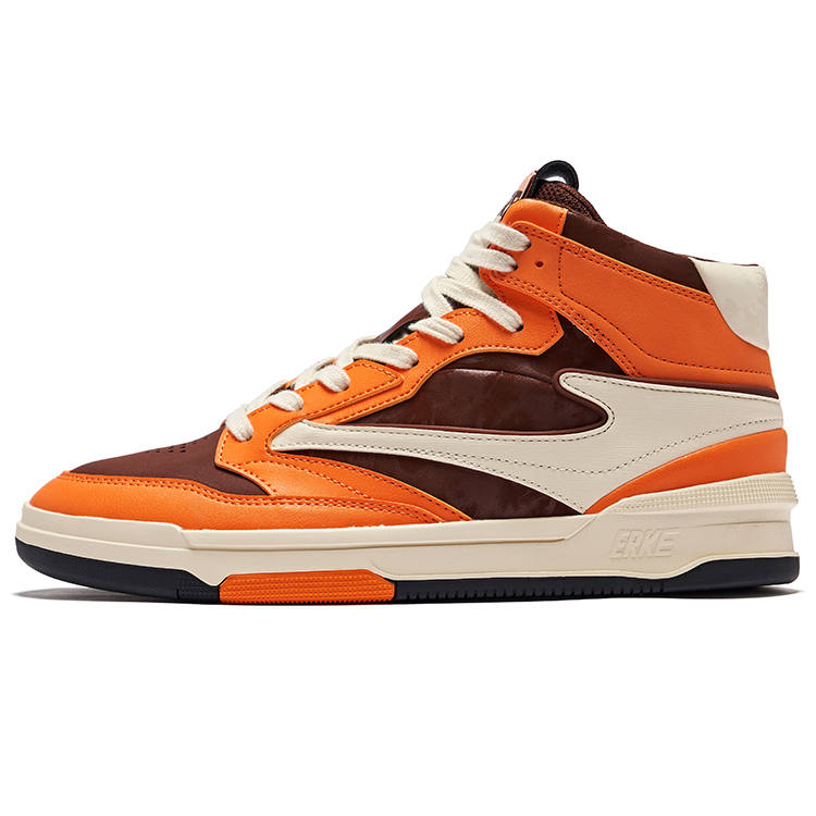 Erke No Pair 3 Slip Resistant Abrasion Resistant High top Skateboard Shoes Men's Mocha Citrus