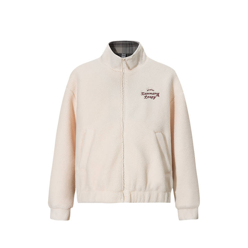 Anta Knitted Fabric Coat Women's Corn White