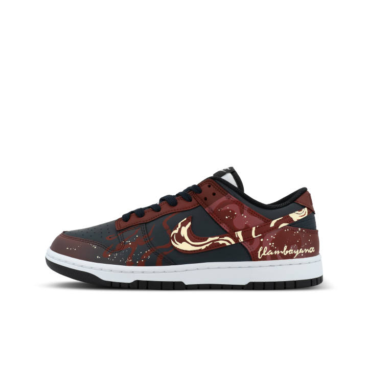Nike Nike Dunk Scarlet XJDD Hellfire Low top Skateboard Shoes Unisex Black Red