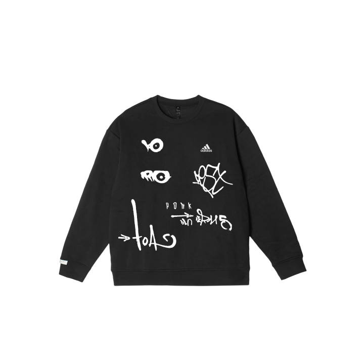 Adidas Adidas LABEL Sweatshirts Unisex Black Crew Neck Moderate