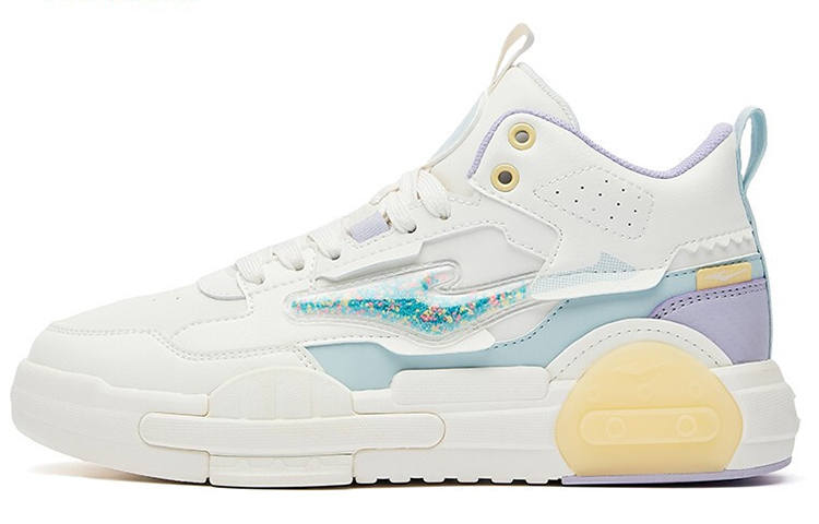 Erke Butter Mid top Skateboard Shoes Women's White Green
