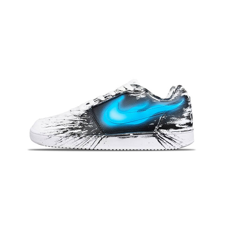 Nike Nike EBERNON Tower Rabbit Leather Slip Resistant Cushioning Abrasion Resistant Low top Skateboard Shoes Men's Blue