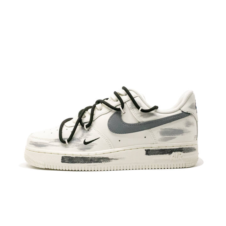 Nike Nike Air Force 1 Off white Style Patent Leather Slip Resistant Abrasion Resistant Low top Skateboard Shoes Women's