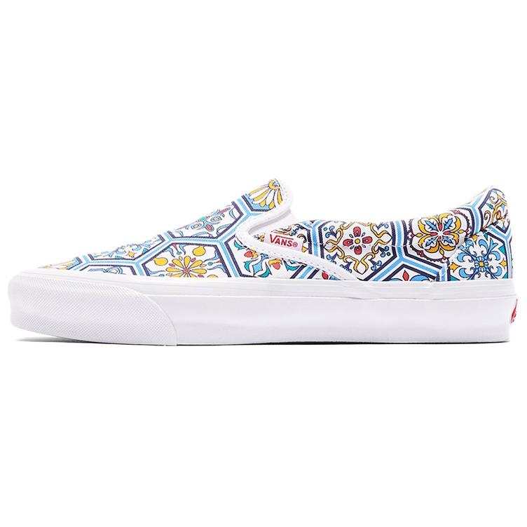 Vans KITH x Vans Comfortable Low top Skateboard Shoes Unisex White Blue Morocco