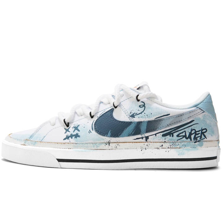 Nike Nike Court Legacy Indigo Brush Stroke Coverage Abrasion Resistant Coverage Abrasion Resistant Low top Skateboard Shoes