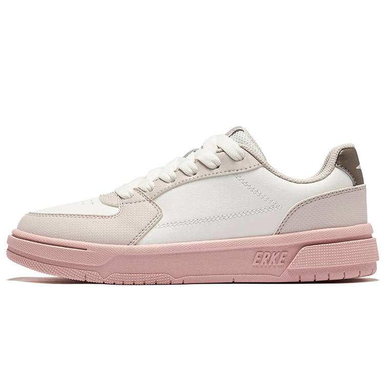 Erke Days And Slip Resistant Abrasion Resistant Low top Skateboard Shoes Women's Microcrystal White Painted Gray
