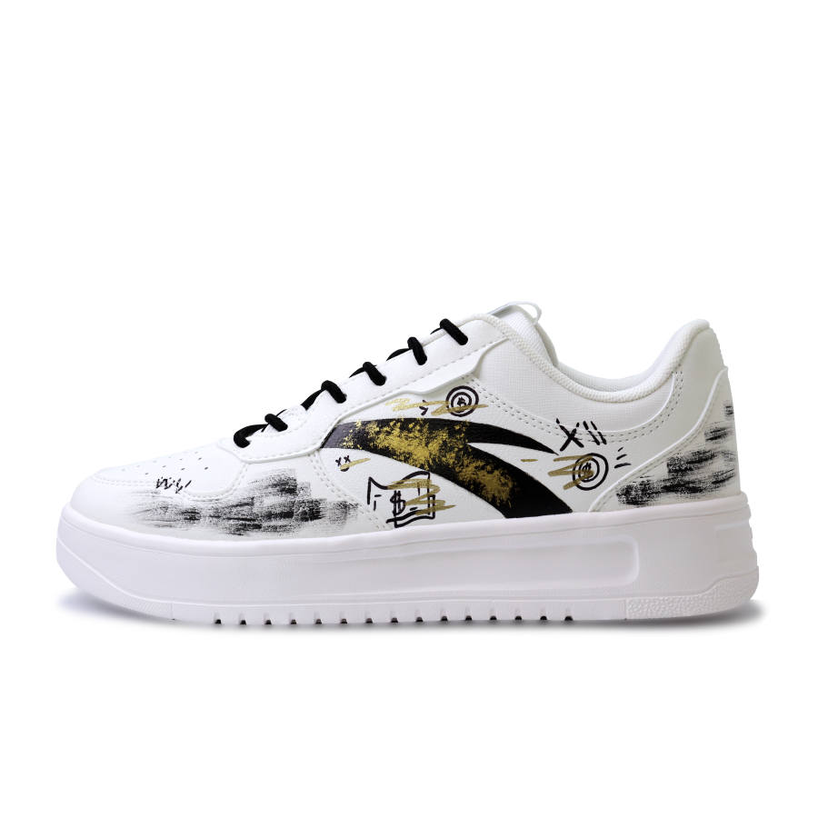 Anta Easy Success Rewards, Hand Drawn, Graffiti Synthetic Leather Slip Resistant Cushioning Lightweight