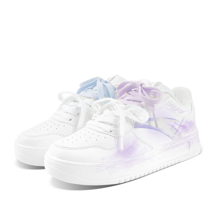 Anta Easy Low top Skateboard Shoes Unisex Purple Blue Mismatched