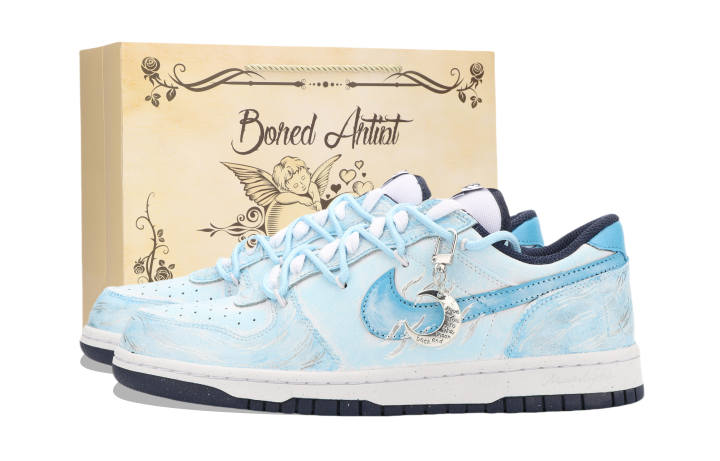 Nike Nike Big Jiang Immersed Moon Cushioning, Wear Resistant Low top Skateboard Shoes Unisex White Blue