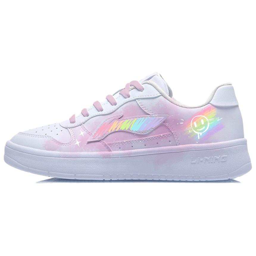 Li-Ning Li Ning Floating Boat Cushioning Lightweight Height Increasing Low top Skateboard Shoes Unisex White Pink