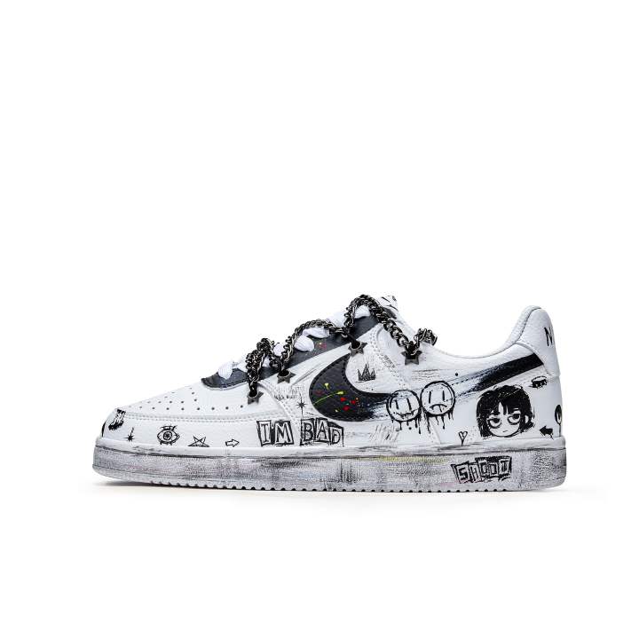 Nike Nike Court Vision 1 Slip Resistant Low top Skateboard Shoes Men's Black White