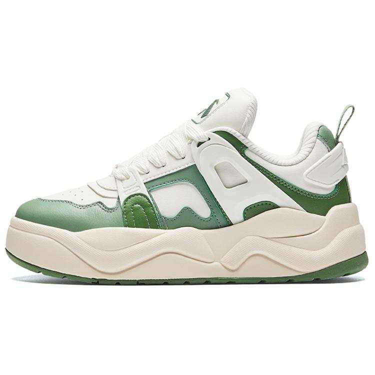 Anta Slip Resistant Abrasion Resistant Low top Skateboard Shoes Women's White Green