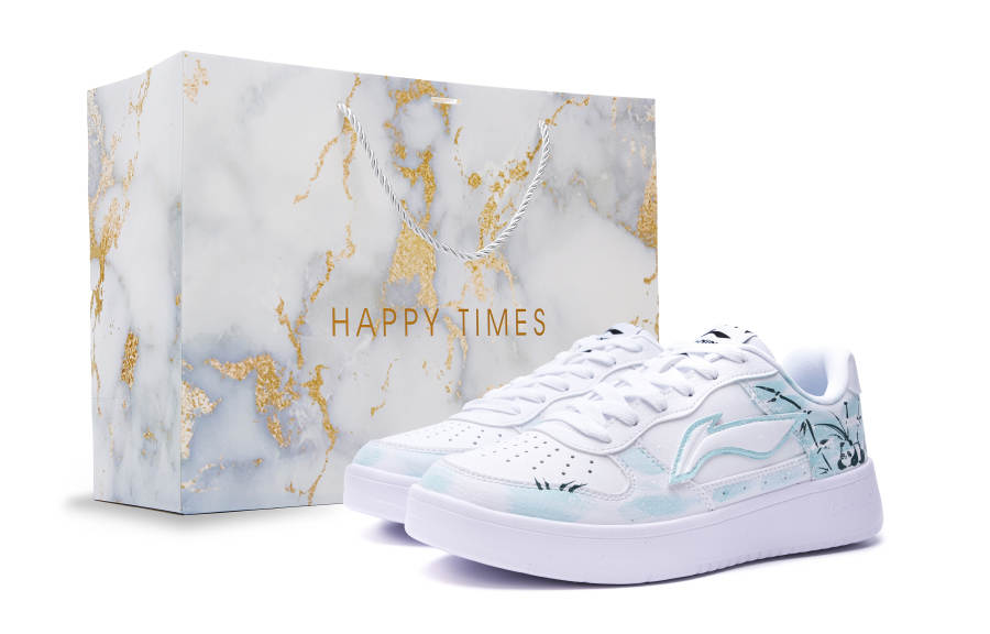 Li-Ning Li Ning Floating Boat Slip Resistant Abrasion Resistant Low top Skateboard Shoes Men's White Blue