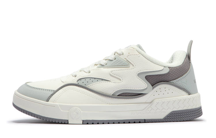 361° Athleisure Abrasion Resistant Slip Resistant Low top Skateboard Shoes Men's White Gray