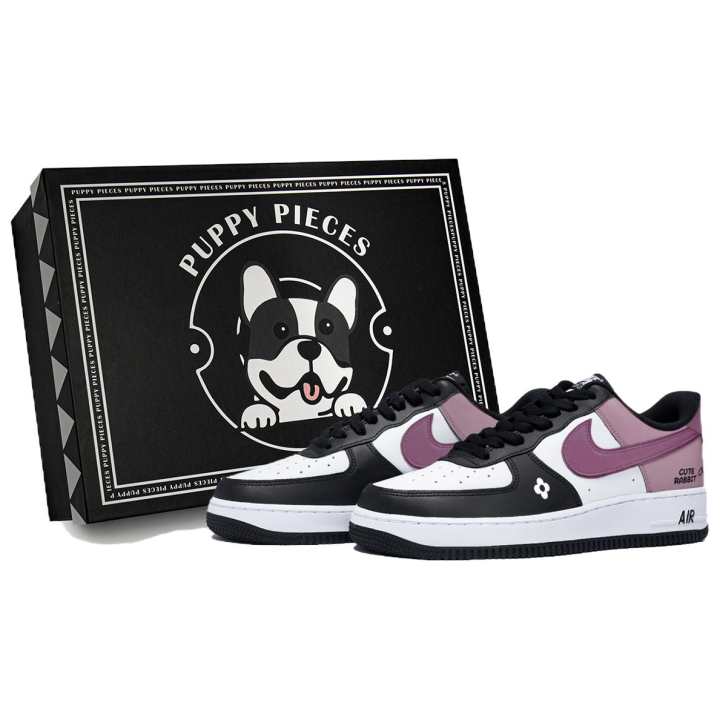 Nike Nike Air Force 1 Puppy Fragment, Special Shoe Box Low top Skateboard Shoes Men's White