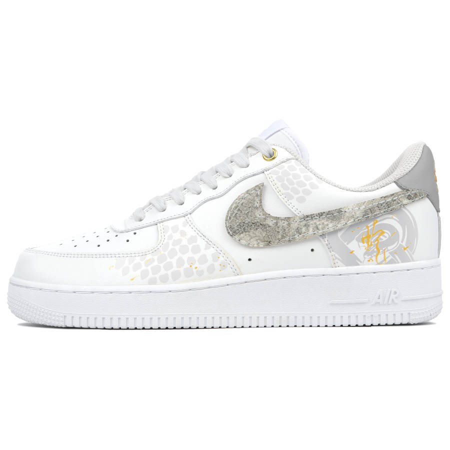 Nike Nike Air Force 1 High '07 Cow Leather Abrasion Resistant Low top Skateboard Shoes Unisex White Gray