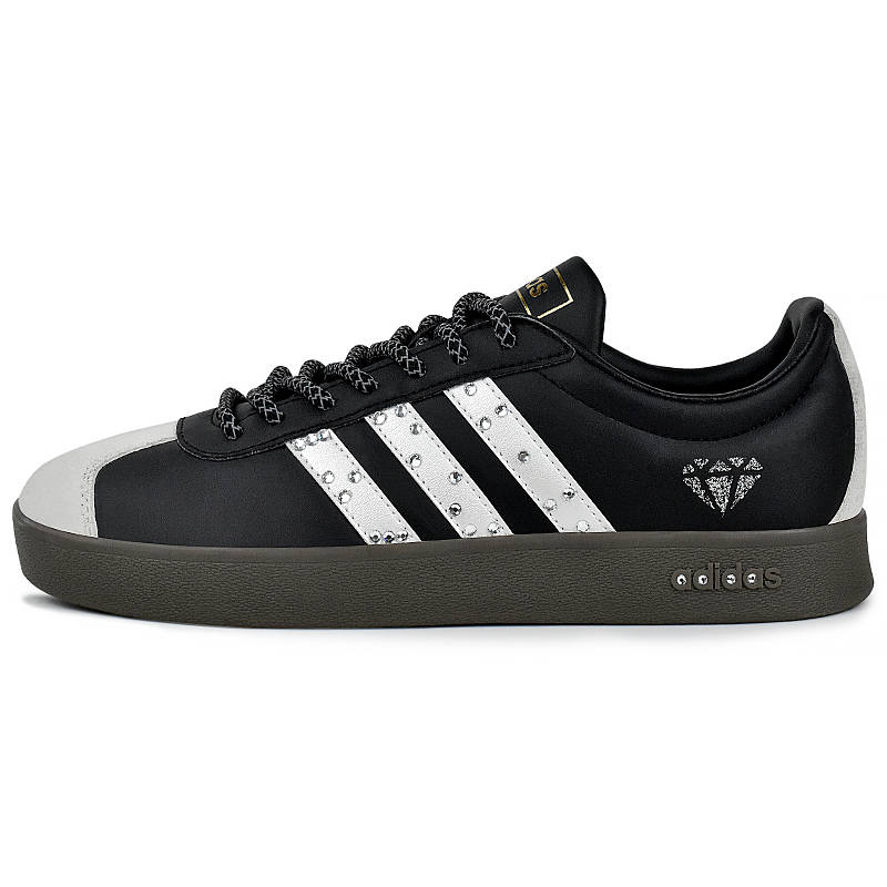 Adidas Adidas VL COURT 2.0 Wear resistant And Lightweight Low top Skateboard Shoes Unisex Black Silver