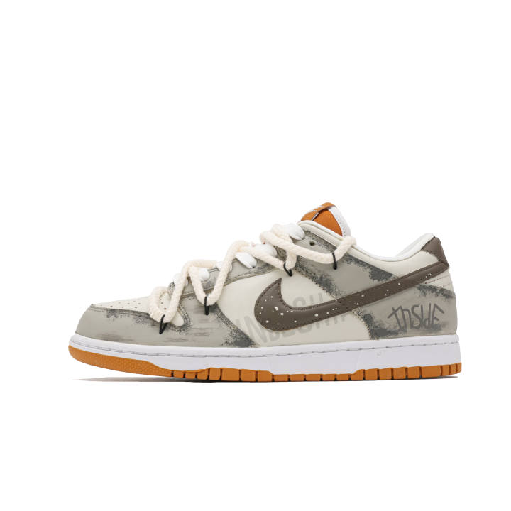 Nike Nike Dunk Desert Leather Abrasion Resistant Abrasion Resistant Low top Skateboard Shoes Men's White Gray