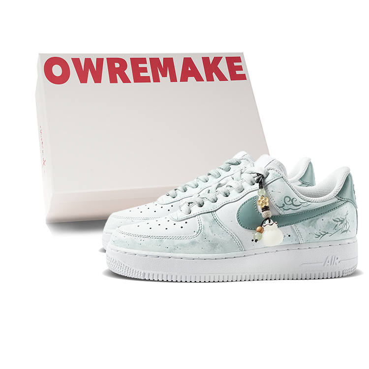 Nike Nike Air Force 1 Abrasion Resistant Abrasion Resistant Low top Skateboard Shoes Men's White Green