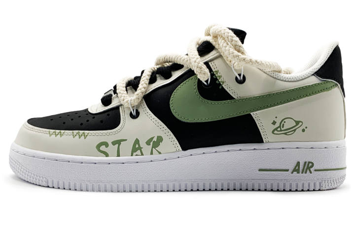 Nike Nike Air Force 1 Cow Leather Slip Resistant Coverage Slip Resistant Coverage Low top Skateboard Shoes Unisex Green