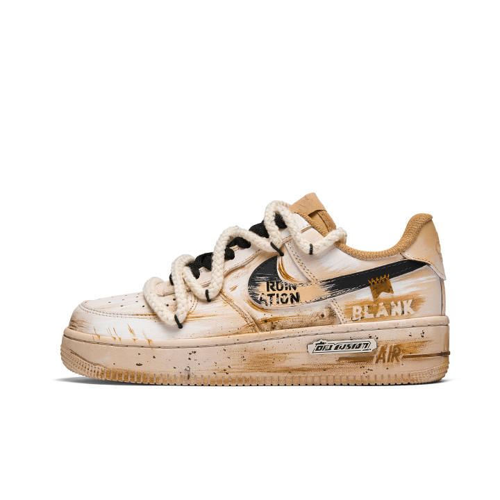 Nike Nike Air Force 1 Sand Dune Cushioning Abrasion Resistant Cushioning, Wear Resistant Low top Skateboard Shoes Unisex