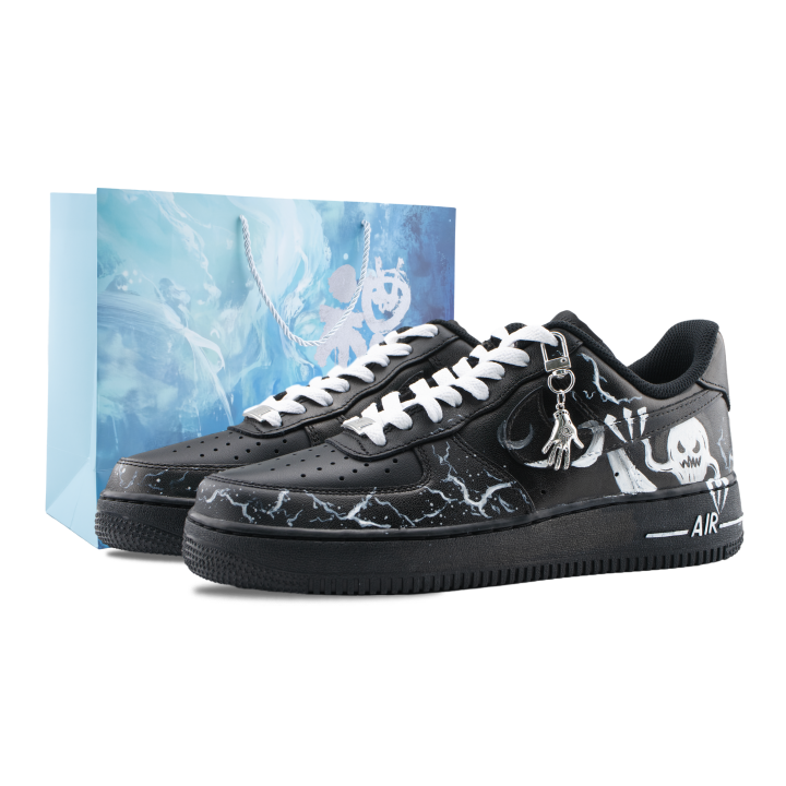 Nike Nike Air Force 1 Heart Pounding Scream Abrasion Resistant Low top Skateboard Shoes Unisex Black White