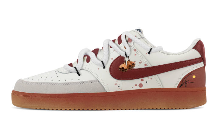 Nike Nike Court Vision Stunning Abrasion Resistant Low top Skateboard Shoes Men's Red White