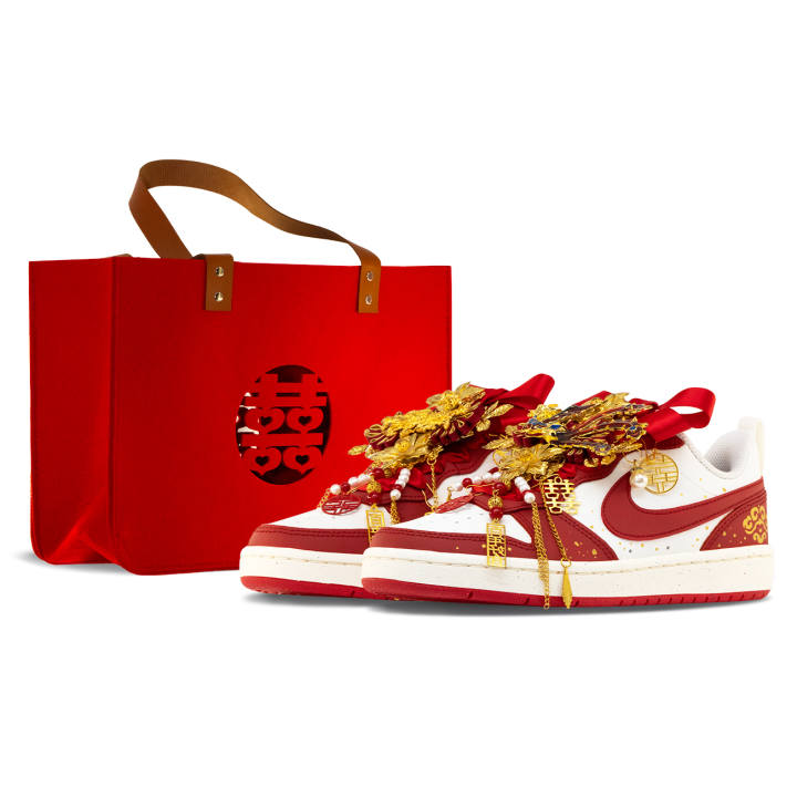 Nike Nike Court Borough Cushioning Abrasion Resistant Low top Skateboard Shoes Women's Red Gold