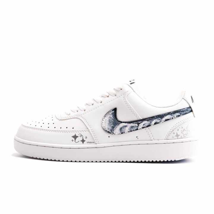 Nike Nike Court Vision 1 Star Moon Silver Wing Cushioning, Wear Resistant Low top Skateboard Shoes Unisex White