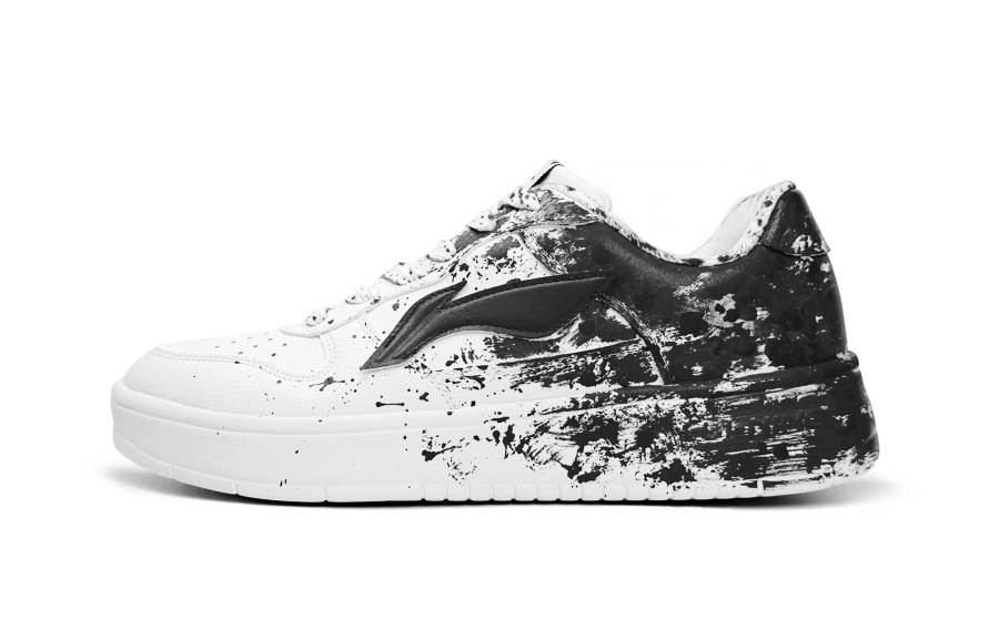 Li-Ning Li Ning Slip Resistant Abrasion Resistant Slip Resistant Abrasion Resistant Low top Skateboard Shoes Men's Black White