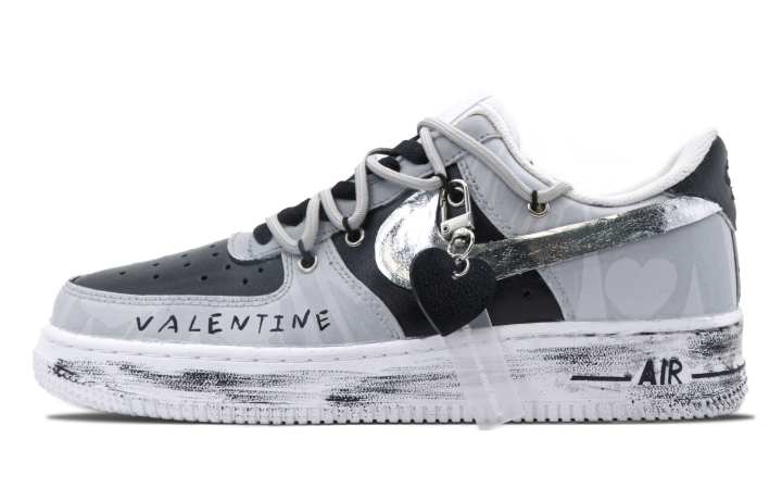 Nike Nike Air Force 1 Slip Resistant, Abrasion Resistant, Lightweight Low top Skateboard Shoes Women's Black Gray