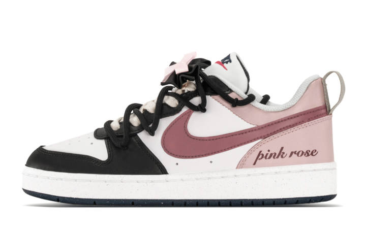 Nike Nike Court Borough Height Increasing Low top Kids' Skateboarding Shoes Black Pink Unisex
