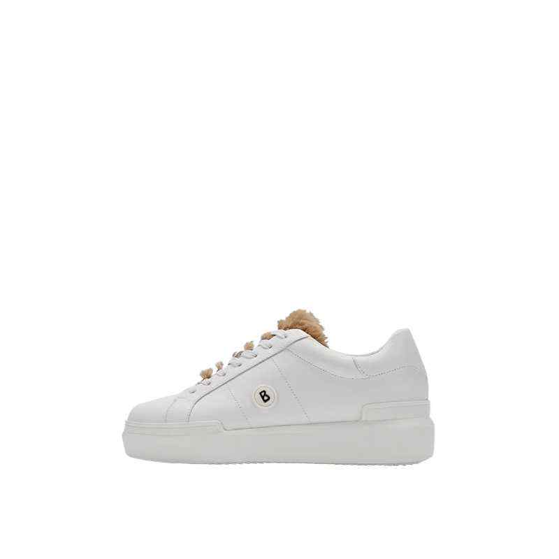 BOGNER Leather Abrasion Resistant Lightweight Wear resistant And Lightweight Low top Skateboard Shoes Unisex White