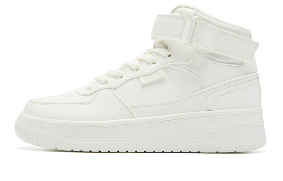 QIAODAN Coverage Slip Resistant Balance High top Skateboard Shoes Women's Ivory