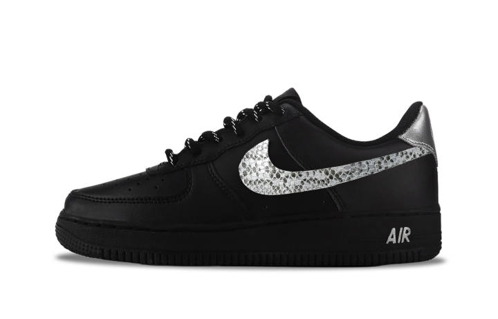 Nike Nike Air Force 1 Silver Scales Abrasion Resistant Low top Skateboard Shoes Unisex Black
