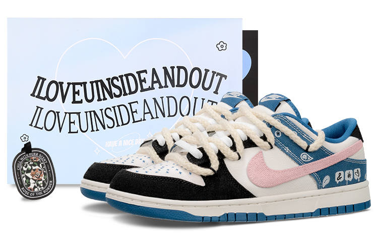 Nike Nike Dunk Cowboy Cashew Flowers Low top Skateboard Shoes Men's Blue