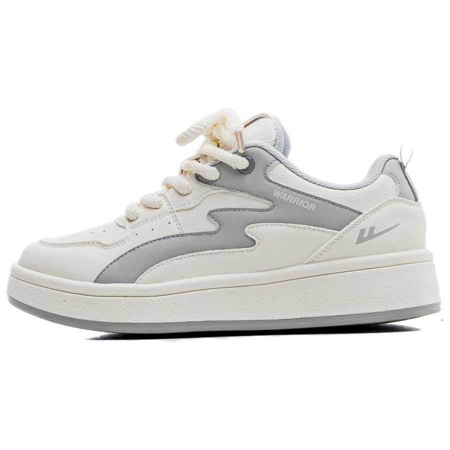 Warrior Slip Resistant, Abrasion Resistant, Height Increasing Low top Skateboard Shoes Unisex Beige Gray