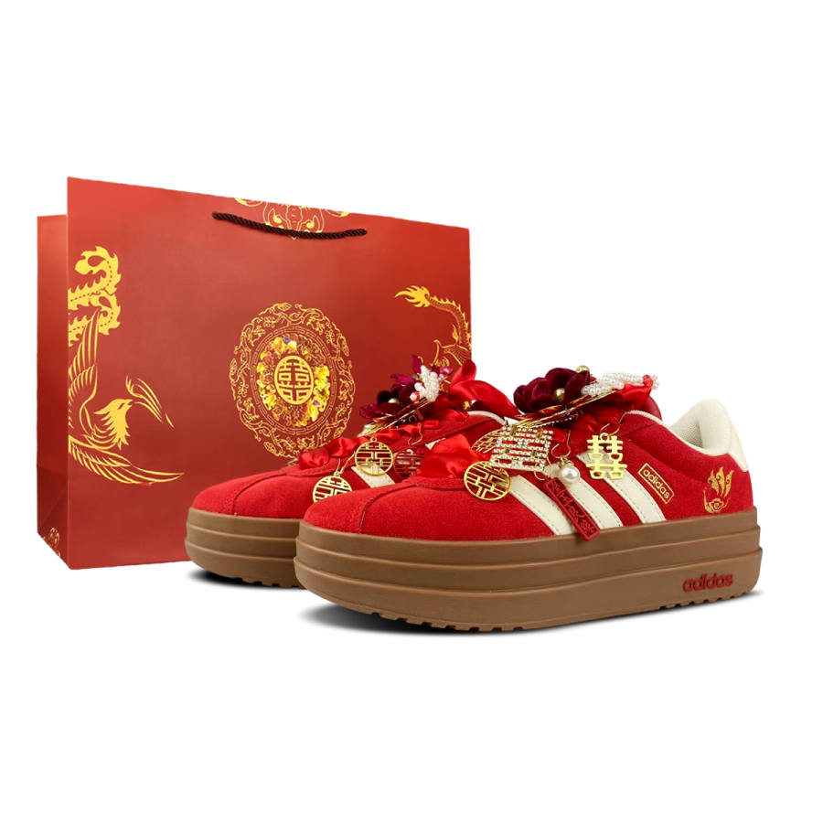 Adidas Adidas VL Court Bold Low top Skateboard Shoes Women's Gold Red