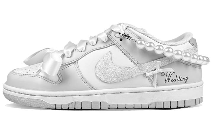 Nike Nike Dunk Dreamy Heartprints Of Love Cow Leather Slip Resistant Cushioning Abrasion Resistant Low top Skateboard Shoes