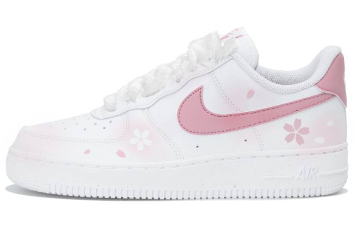 Nike Nike Air Force 1 Abrasion Resistant Low top Skateboard Shoes Women's White Pink