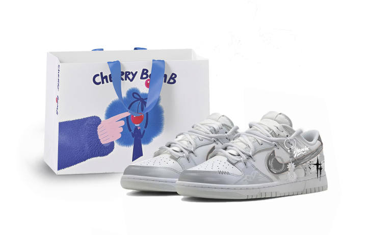 Nike Nike Dunk Mechanical Armor Abrasion Resistant Low top Skateboard Shoes Unisex Gray White
