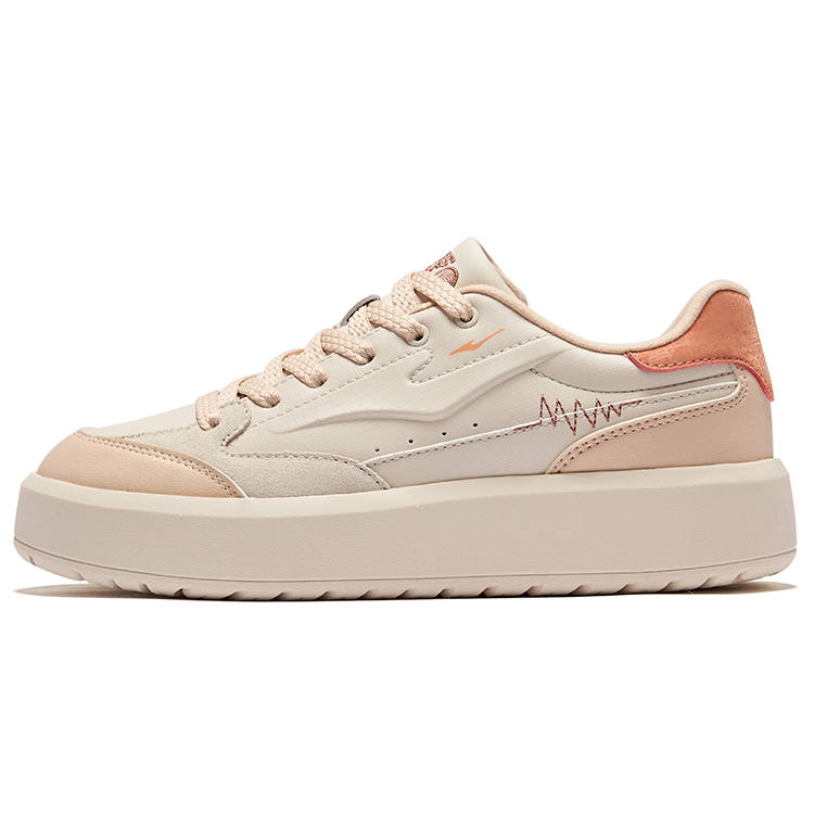 Erke Slip Resistant Abrasion Resistant Low top Skateboard Shoes Women's Beige Apricot